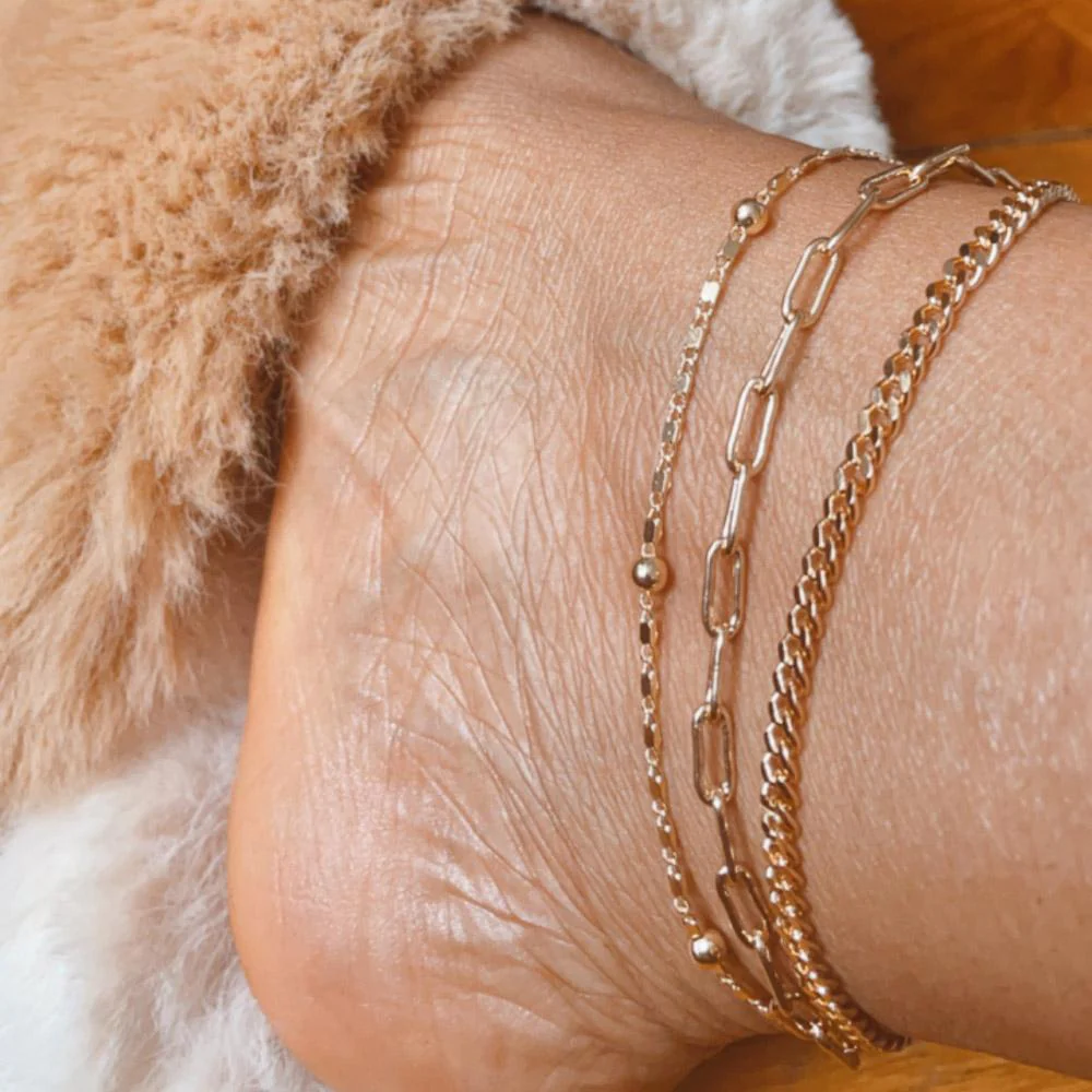 Paperclip Link Anklet - Image 3